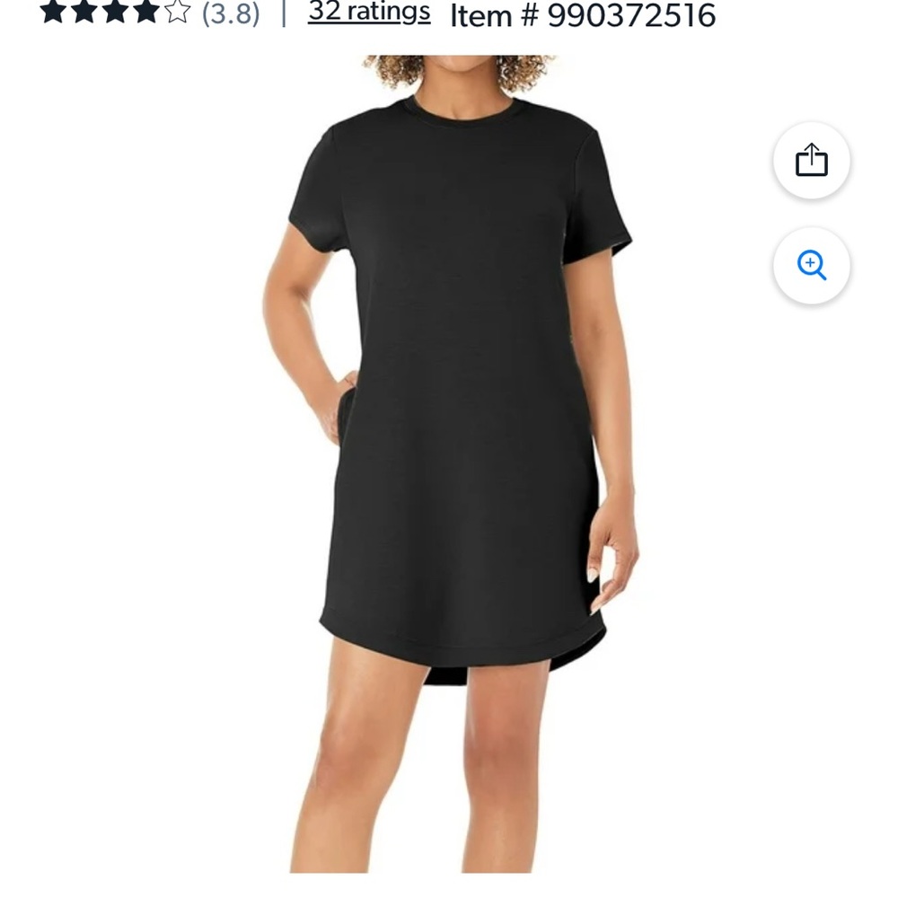 Member’s Mark Chic Washed Black T-Shirt Dress with pockets